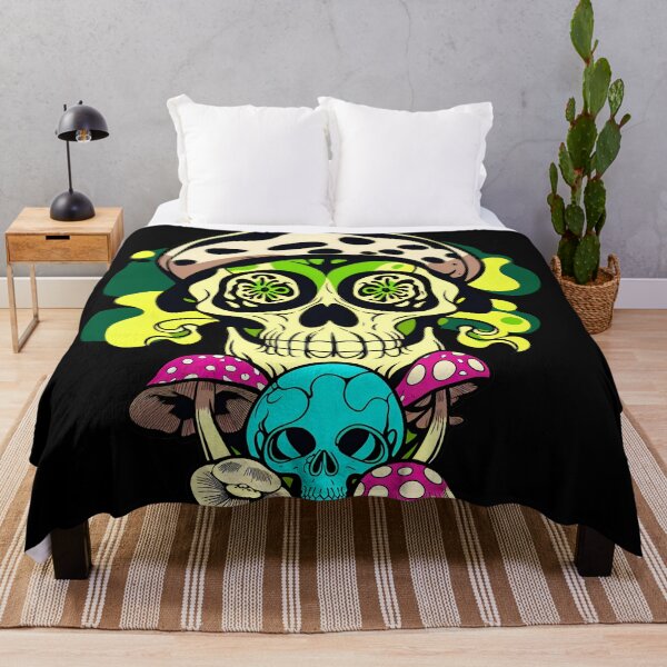 Item preview, Mushrooms Psychedelic Skulls designed and sold by ZenStickConcept.