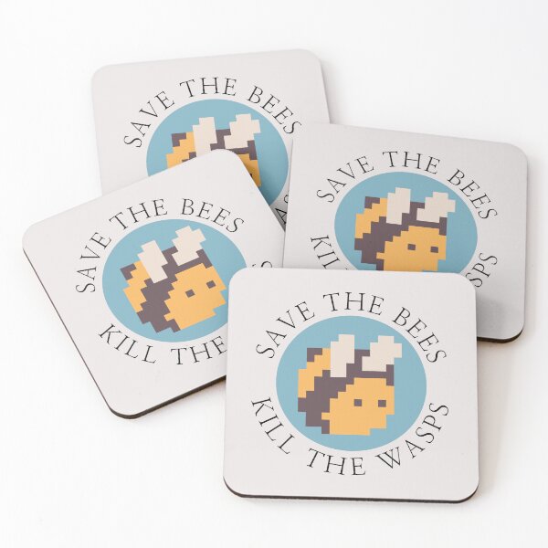 Item preview, Save the bees, kill the wasps - Blue designed and sold by Little Lamb's Lore.