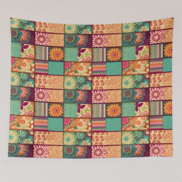 Item preview, Bright Floral Tiles Pattern designed and sold by TheMerch-er.