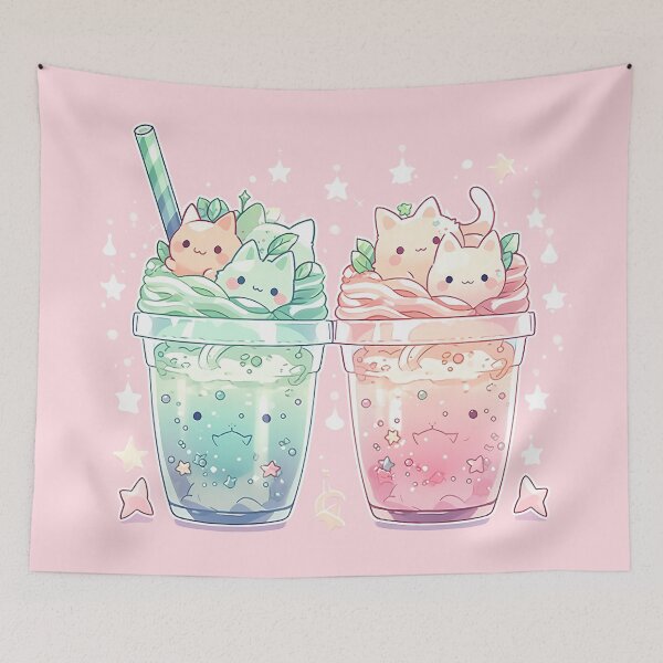 Item preview, Summer Brew Neko - Peppermint Sunrise Ice Tea designed and sold by SnarkyDoodles.