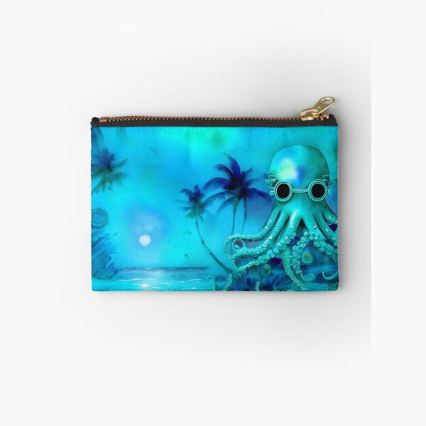 Item preview, Retro Futuristic Octopus - Blue Moonlight Beach Scene - AI Art 3 of 4 designed and sold by Beachy.
