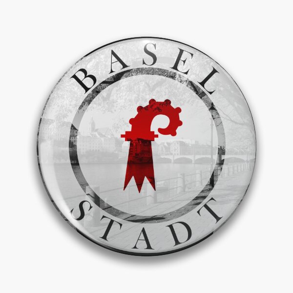 Item preview, Basel city canton flag, riverside charm on Rhine designed and sold by EclecticCharm.