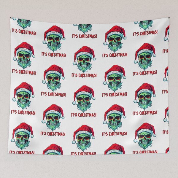 Item preview, It's Christmas Skull Wearing Santa Hat | Merry Christmas 2023 Ho Ho Ho designed and sold by CoolHippoQuotes.