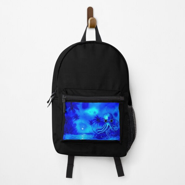 Item preview, Retro Futuristic Octopus - Blue Moonlight Beach Scene - AI Art 4 of 4 designed and sold by Beachy.