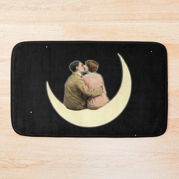 Item preview, HD. Couple kissing on the moon. Vintage paper moon portrait designed and sold by MINDTHECHERRY.