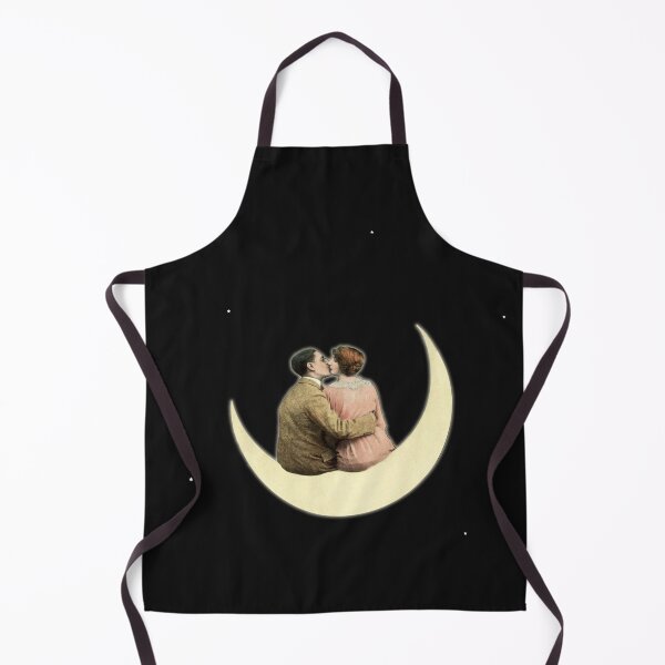 Item preview, HD. Couple kissing on the moon. Vintage paper moon portrait designed and sold by MINDTHECHERRY.