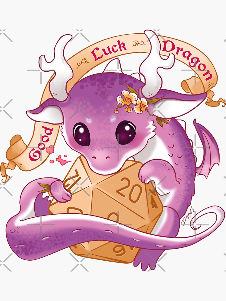 Thumbnail 3 of 3, Sticker, Good Luck Dragon designed and sold by piratadandi.