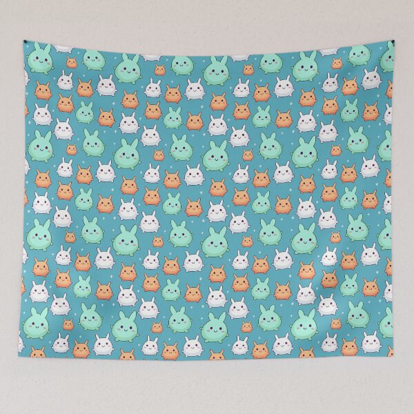 Item preview, Cute weird cartoon chubby bunnies designed and sold by Pinkbirdie.