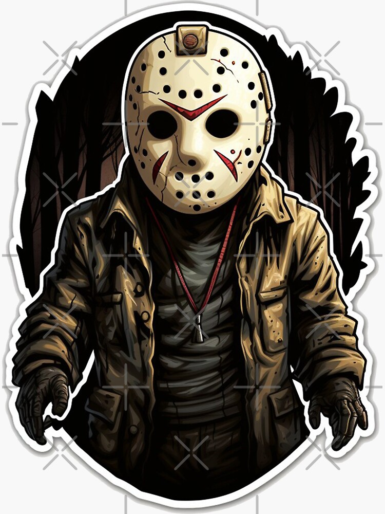 Friday the 13th Jason Vorhees Hockey Mask Sticker for Sale by King Moon