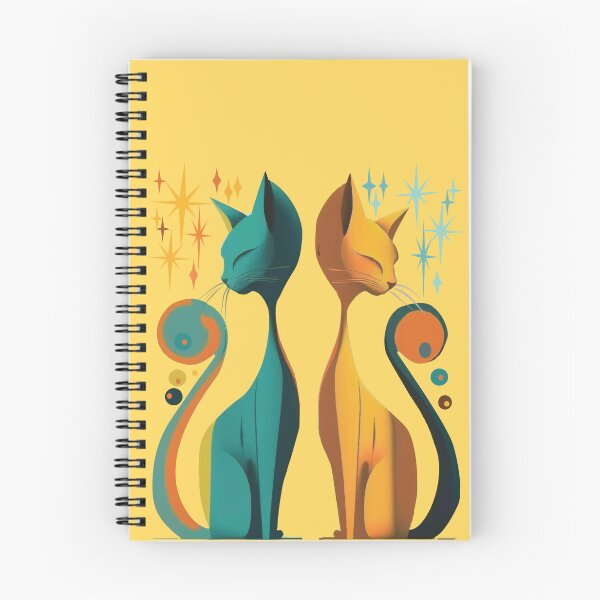 Item preview, Mid Century Modern Atomic Cat, Retro Cat, Pastel retro design MCM cat designed and sold by BrightStreet.