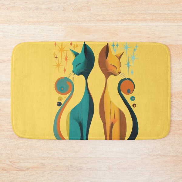 Item preview, Mid Century Modern Atomic Cat, Retro Cat, Pastel retro design MCM cat designed and sold by BrightStreet.