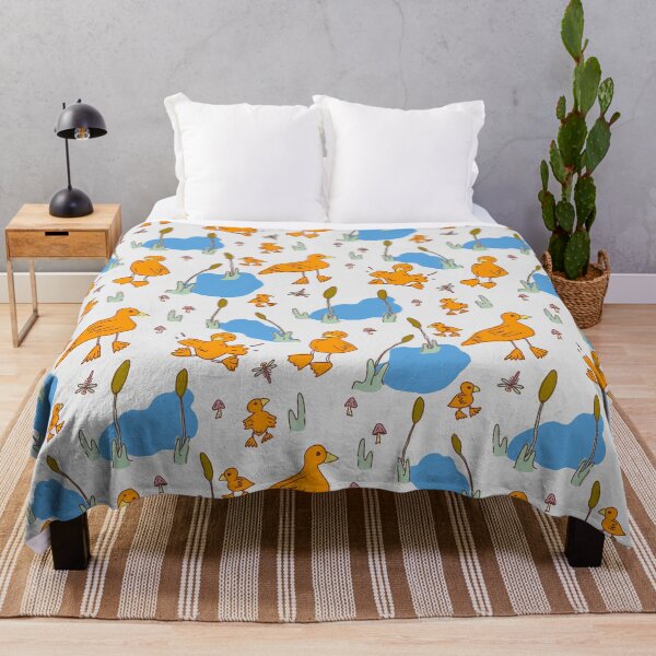 Item preview, Happy Ducks, Ducklings, and Cattail Reeds | orange and blue designed and sold by Ingrid Poole.