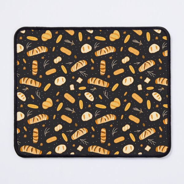 Item preview, French bakery pattern, black background designed and sold by ImaginoDigital.