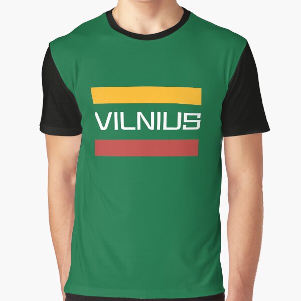 Aperçu de l'œuvre Vilnius, Lituanie dans les couleurs du drapeau lituanien créée et vendue par Deutschic.