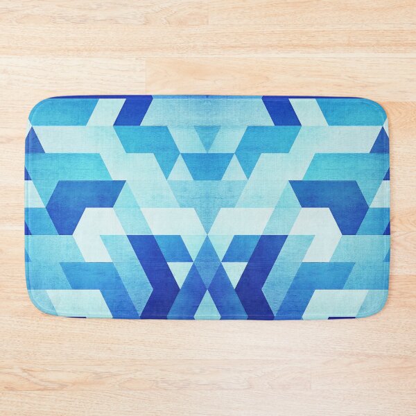 Item preview, Abstract geometric triangle pattern (futuristic future symmetry) in ice blue designed and sold by badbugs.