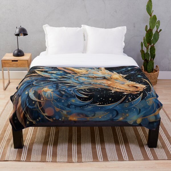 Artikelvorschau, Goldener blauer Drache im Weltraum - Digitale Kunst entworfen und verkauft von SnoopyTF.