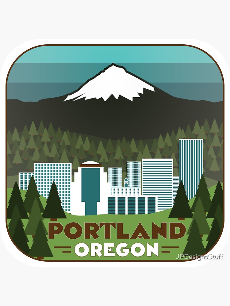 "Portland Badge" Sticker for Sale by JPDesignsStuff Redbubble