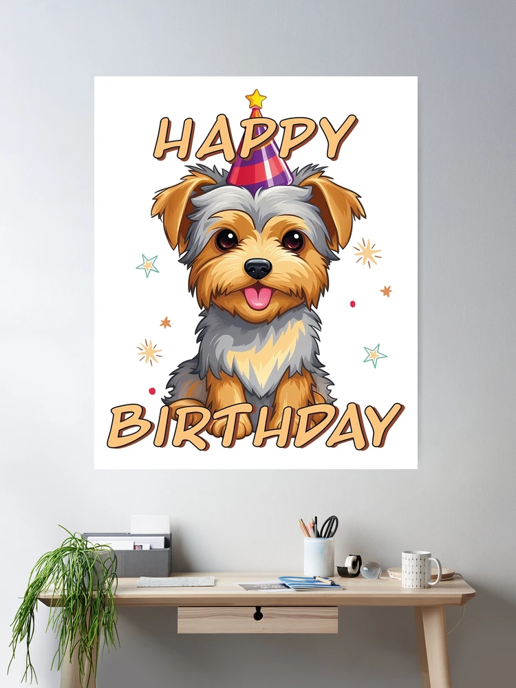 Yorkshire Terrier Grußkarte – Süßes Abstraktes Yorkie-Motiv, 17,5x12,5 Cm, Mit Umschlag