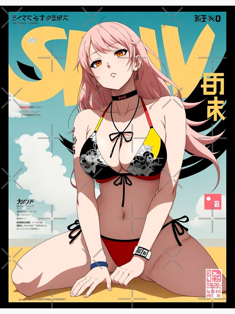 anime art magazine streetwear girl top model bikini Poster