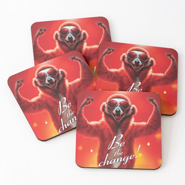 Item preview, Happy lemur wearing sunglasses Be The Change designed and sold by popanato.