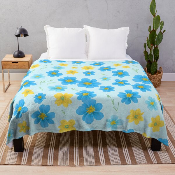 Item preview, A garden of flowers in blue and yellow tones designed and sold by EnzoGatti.