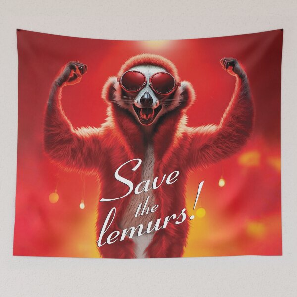 Artikelvorschau, Glücklicher Lemur mit Sonnenbrille Rettet die Lemuren entworfen und verkauft von popanato.