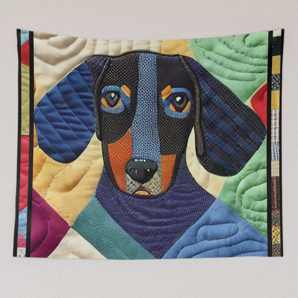 Item preview, Dachsund Patchwork Quilt designed and sold by kedoki.