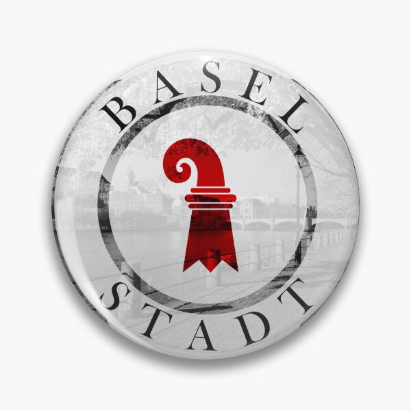 Item preview, Basel city canton flag, riverside charm on Rhine designed and sold by EclecticCharm.