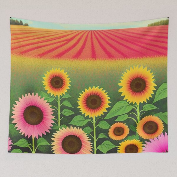 Aperçu de l'œuvre Pink sunflower fields créée et vendue par Roxburylane.