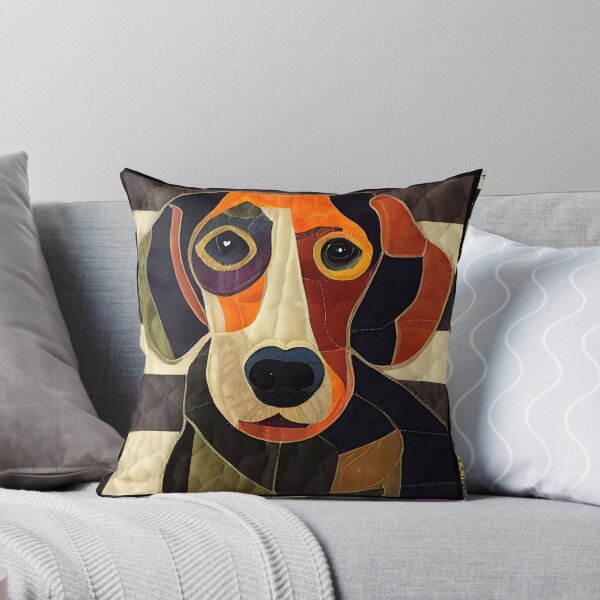 Item preview, Abstract Hound Dog Patchwork Quilt designed and sold by kedoki.