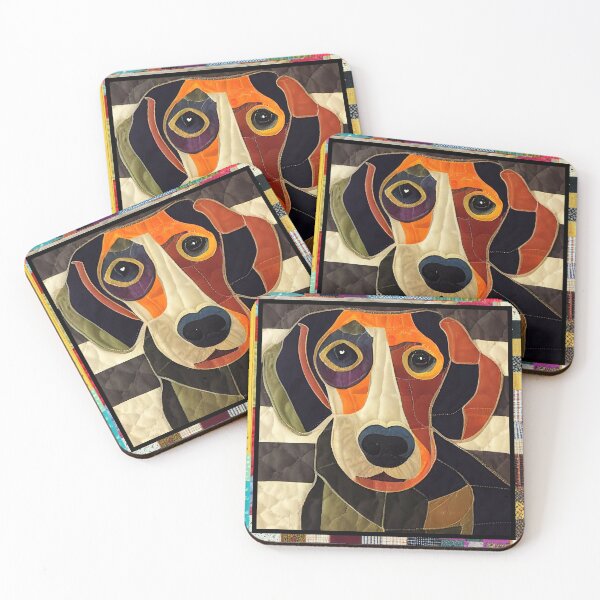 Item preview, Abstract Hound Dog Patchwork Quilt designed and sold by kedoki.