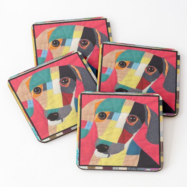 Item preview, Angled Hound Dog Patchwork Quilt designed and sold by kedoki.