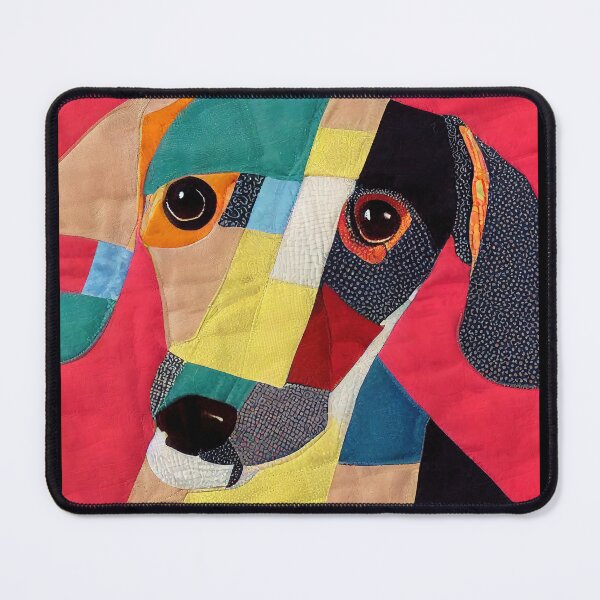Item preview, Angled Hound Dog Patchwork Quilt designed and sold by kedoki.