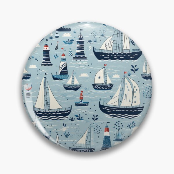 Item preview, Nautical Boat Pattern designed and sold by ComerPrintCo.