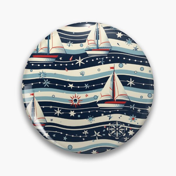 Item preview, Nautical Boat Pattern designed and sold by ComerPrintCo.