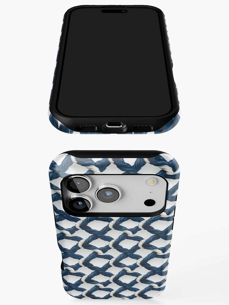 Thumbnail 3 of 4, iPhone Case, Nautical Rope Pattern designed and sold by ComerPrintCo.