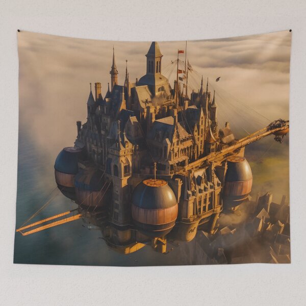 Item preview, SteamPunk Flying Mont Saint Michel  designed and sold by SkyPouikPouik.