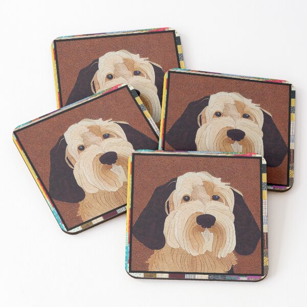 Item preview, Brown Eared Goldendoodle Dog Patchwork Quilt designed and sold by kedoki.