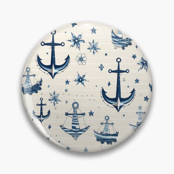 Item preview, Nautical Boat Anchor Pattern designed and sold by ComerPrintCo.