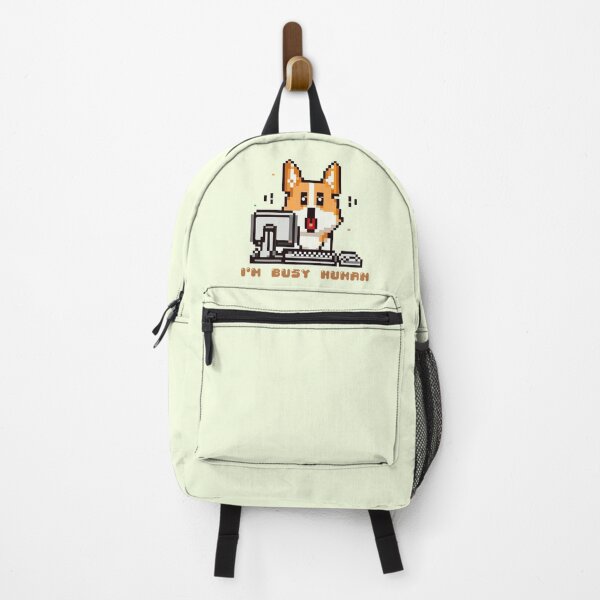 Item preview, Corgi puppy sitting on a computer with the phrase ''I´m Busy Human'' designed and sold by ARVM.