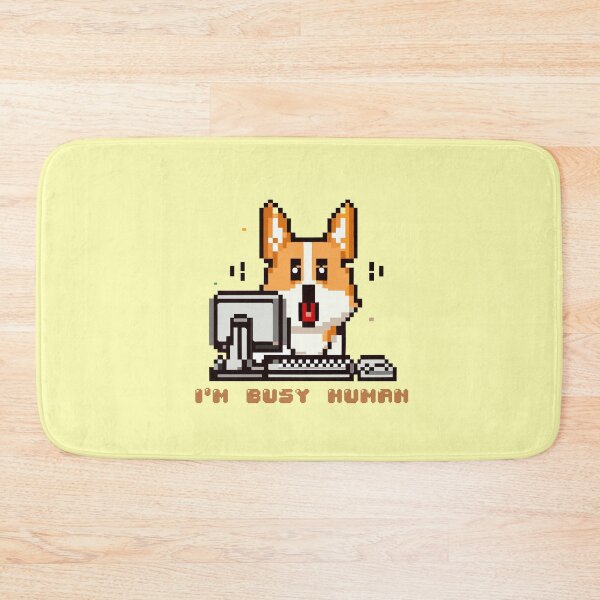 Item preview, Corgi puppy sitting on a computer with the phrase ''I´m Busy Human'' designed and sold by ARVM.