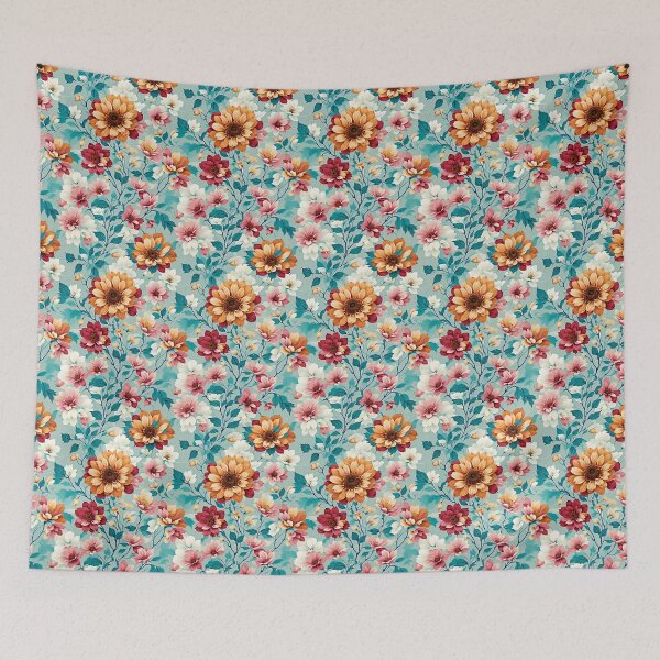 Item preview, Long, Flowing Yellow, Red, and Pink Flowers designed and sold by Islandadora.