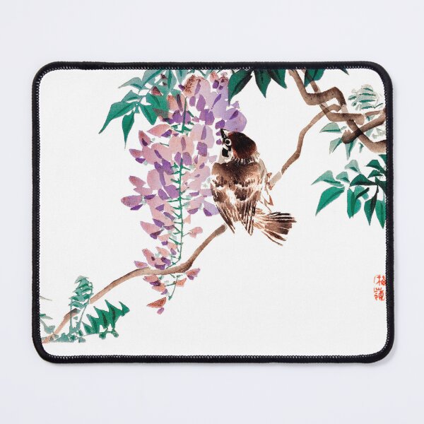 Item preview, Kōno Bairei / Sparrow on a wisteria branch designed and sold by JJAarts.