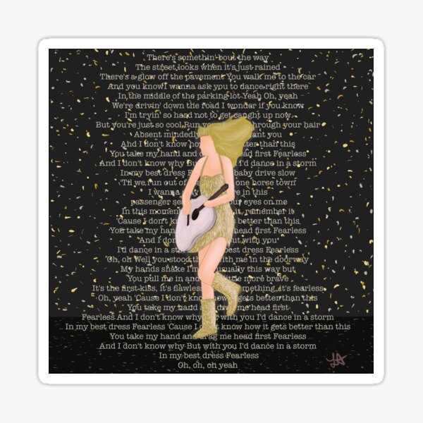 eras tour stickers - love story (lyrics) Sticker for Sale by