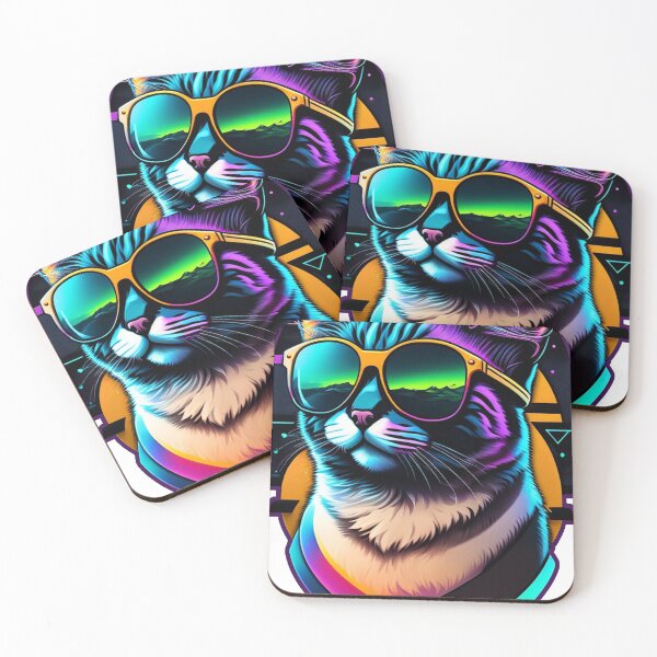 Item preview, Cyberpunk cat wearing glasses designed and sold by DRAGON FIRE.