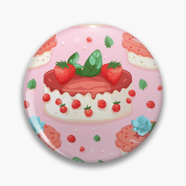 Item preview, Strawberry Cake Pattern with Slices, Strawberries, and Sprinkles designed and sold by PaletPatisserie.