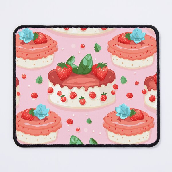 Item preview, Strawberry Cake Pattern with Slices, Strawberries, and Sprinkles designed and sold by PaletPatisserie.