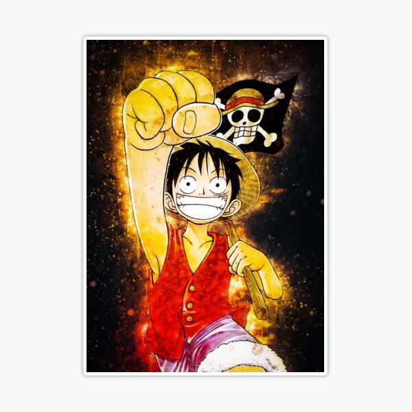 One Piece Luffy Anime Sticker for Sale by Spacefoxart