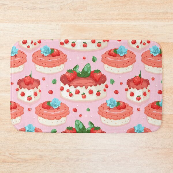 Item preview, Strawberry Cake Pattern with Slices, Strawberries, and Sprinkles designed and sold by PaletPatisserie.