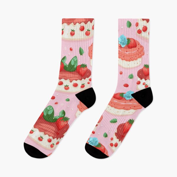 Item preview, Strawberry Cake Pattern with Slices, Strawberries, and Sprinkles designed and sold by PaletPatisserie.